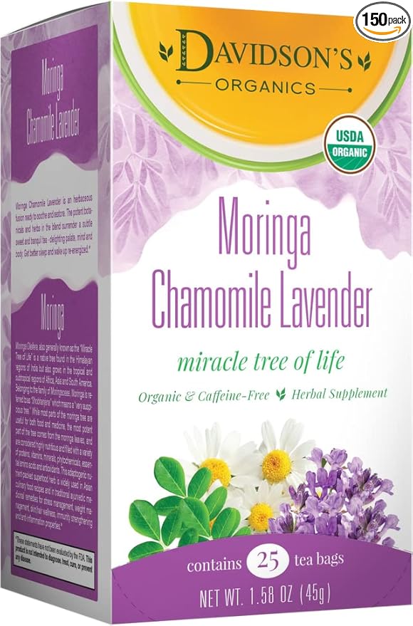 Davidson's Organics Moringa Chamomile Lavender 25-count Tea Bags Pack of 6