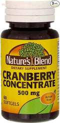 Nature's Blend Cranberry Concentrate 500 mg Soft Gels - 60 ct Pack of 3