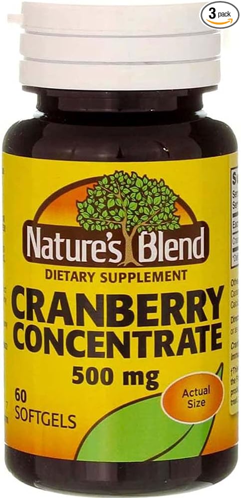 Nature's Blend Cranberry Concentrate 500 mg Soft Gels - 60 ct Pack of 3