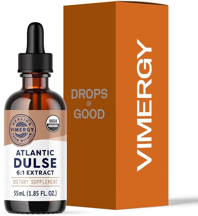 Vimergy USDA Organic Atlantic Dulse Liquid – Antioxidant Support* – Promotes Free Radical Protection* – Vegan Gluten-Free – 55 Servings (55 mL)