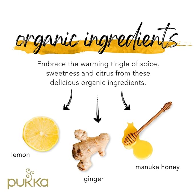 Pukka Tea Bags Organic (Chamomile Vanilla and Manuka Honey &amp Lemon Ginger and Manuka Honey) (2ea / 20ct) (Variety Pack)