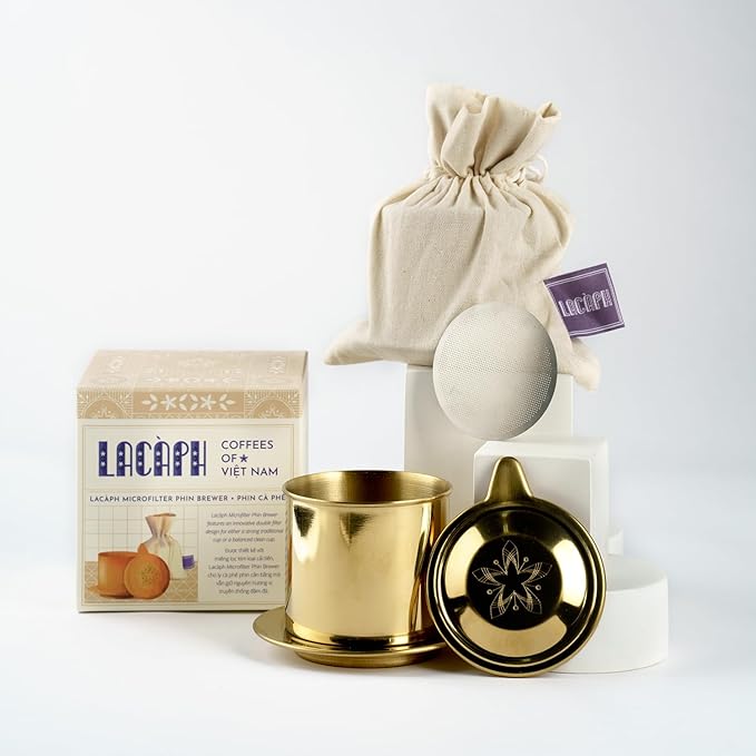 Lacàph Phin Brewing Kit - LACÀPH PHIN BLEND WHOLE BEAN &amp MICROFILTER PHIN BREWER - Vietnamese Coffee Starter Set
