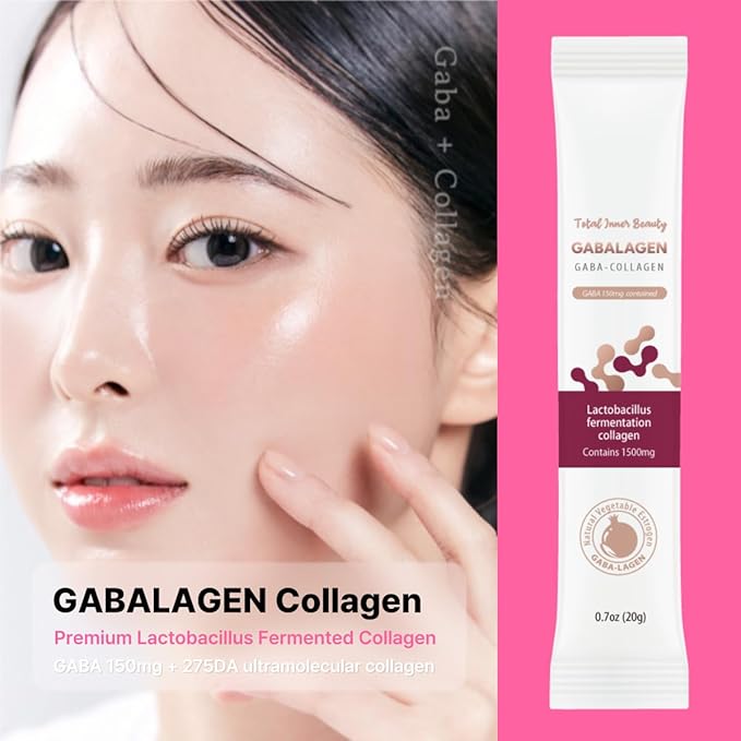 GABALAGEN Premium Collagen Supplement 1500mg Lactobacillus Fermented Sleep Support &amp Skin Health Pomegranate Flavor 30 Jelly Sticks