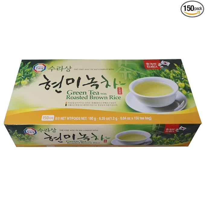 Surasang Green Tea with Roasted Brown Rice Tea Toasty and Fragrant Korean Herb Tea 150 Teabags