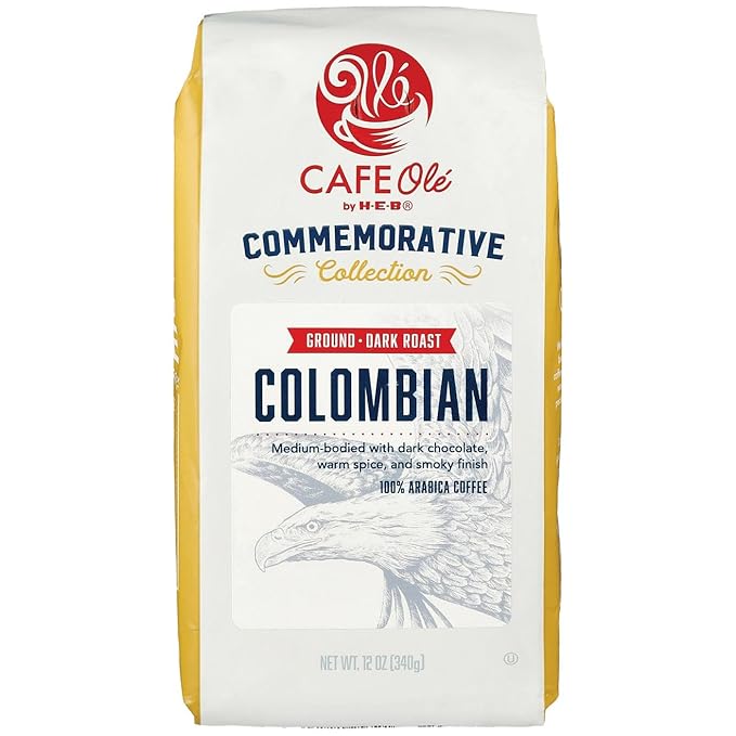 CAFE Ole Commemorative Collection Colombian Ground Coffee Dark Roast Warm Spices and Dark Chocolate by H-E-B 12 oz (3 bags)