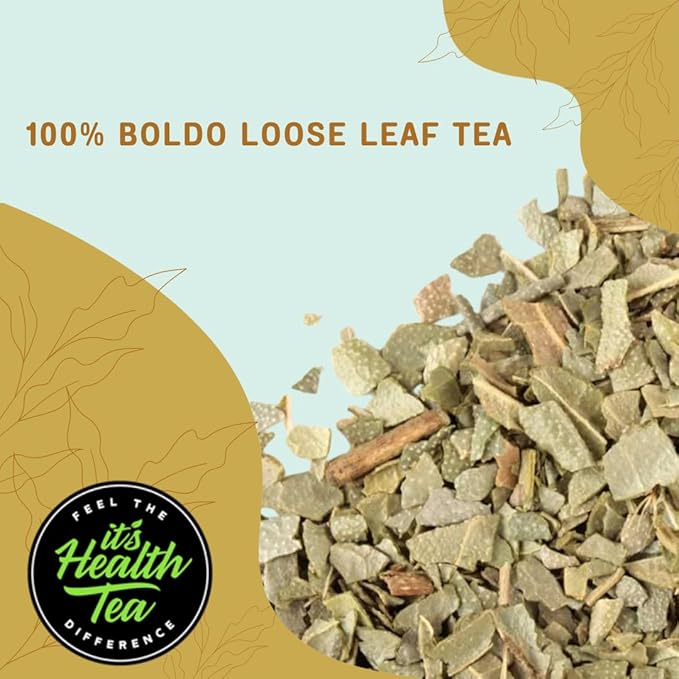 Boldo Herbal Tea — Traditionally Used for Digestive Comfort &amp Healthy Bile Flow | 35 Filtered Tea Bags Included | Caffeine-Free Gluten-Free | 3 oz Loose Leaf