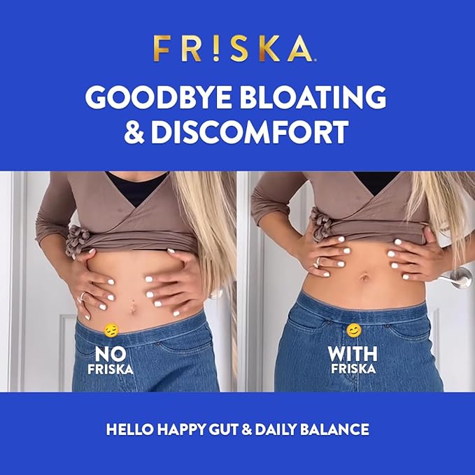 FRISKA Women’s Daily Digestive Enzyme and Probiotics Supplement Advanced Natural Support for Female Digestive Health Fights Bloating Eases Digestion Supports Nutrient Absorption 30 Capsules