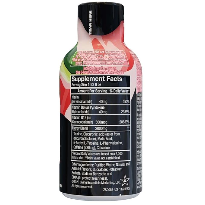 5 Hour Energy Extra Strength Watermelon Shots 1.93 Fluid Ounce - 216 per case