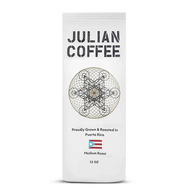 Julian Coffee - Ground Specialty Grade Single Origin Arabica Coffee From Puerto Rico. Low Acid. 12oz.