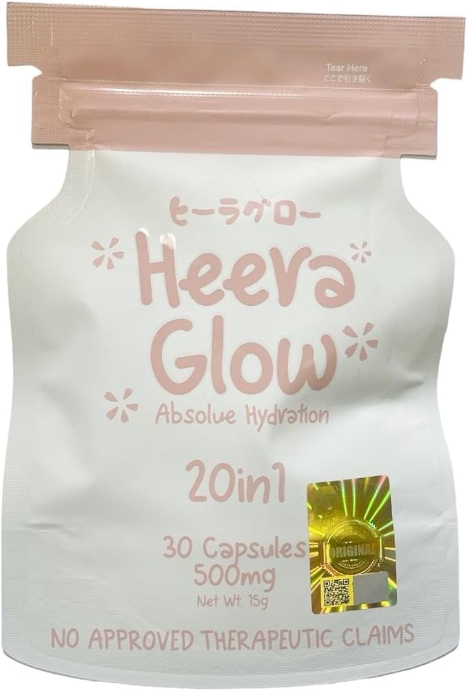2 Sachets Heera Glow Absolute Hydration 20 in 1 Glutathione Collagen Capsules