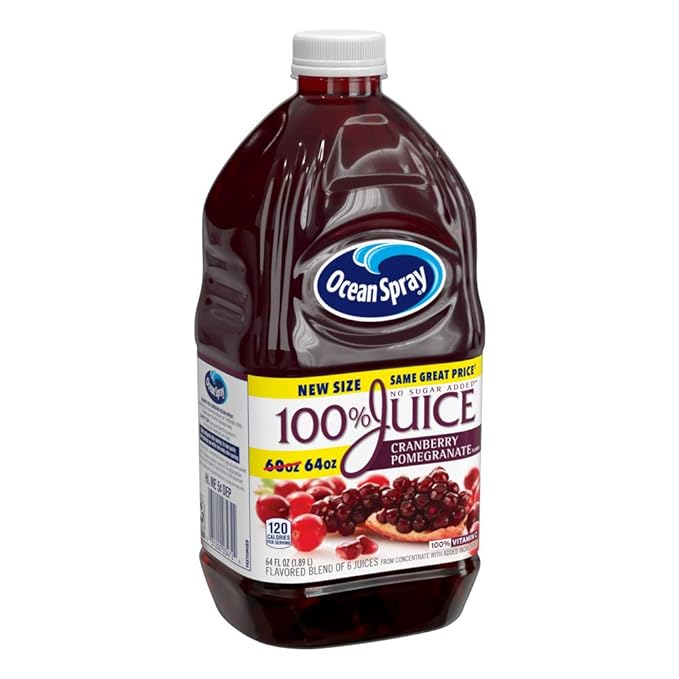Ocean Spray® 100% Juice Cranberry Pomegranate Juice Blend 64 Fl Oz Bottle (Pack of 8)
