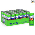 Fanta Soft Drink Exotic Flavor (Passion fruit Peach Orange) From Denmark 330ml Each Can (Case of 24)