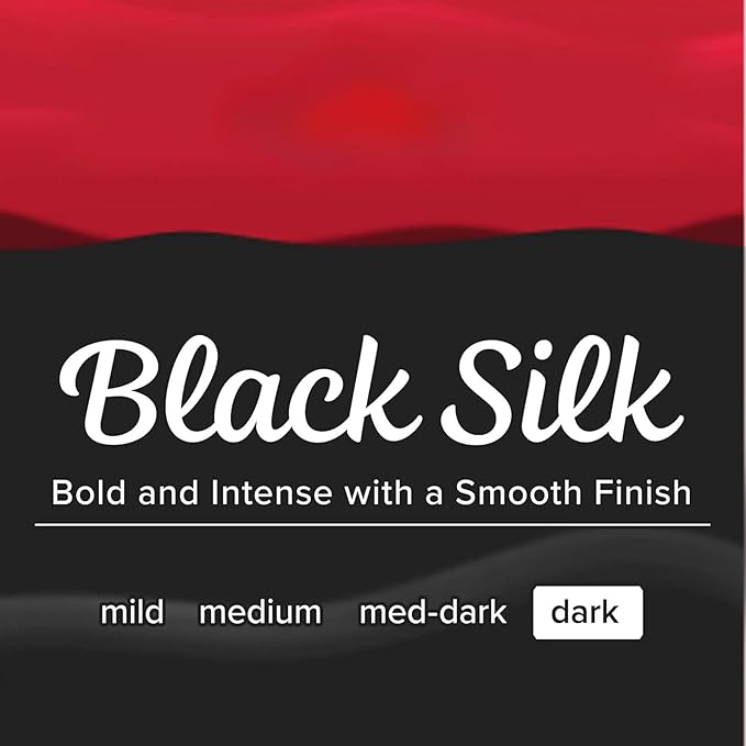 Black Silk Dark Roast Ground Coffee 40.3 oz Makes Up to 380 Cups Includes 15ml Measuring Scoop