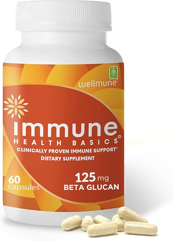 Ultra Strength Immunity - Clinically Proven Immune Support - Wellmune Highly Purified Beta Glucan - Gluten-Free Non-allergenic Non-GMO and Vegan Capsules - 60 Capsules 125 mg