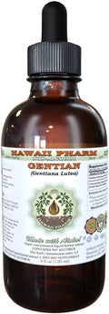 Hawaii Pharm Gentian Alcohol-Free Liquid Extract Gentian (Gentiana Lutea) Dried Root Glycerite Natural Herbal Supplement 4 oz