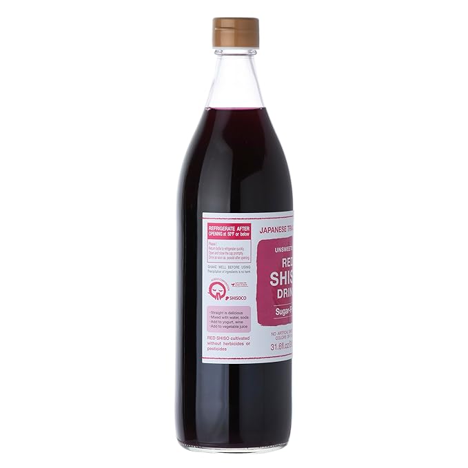 Unsweetened RED SHISO DRINK 900ml (31.6floz) SHISOCO