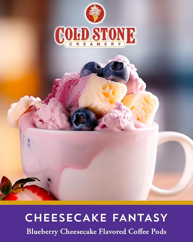 Cold Stone Creamery Beverages Cheesecake Fantasy Ice Cream Flavored Coffee Pods Compatible with K Cup Brewers Including 2.0 40 Count