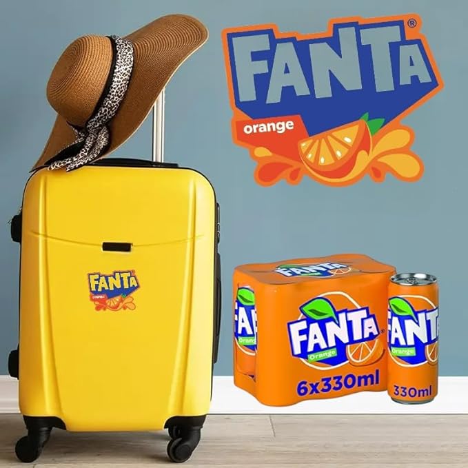 Original European FANTA Orange Flavor Soda Soft Drink- 6pack 330ml/each With FANTA Sticker