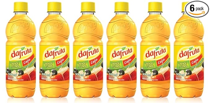 Dafruta Cashew Concentrate Juice 16.9 FL.Oz | Suco Concentrado Sabor Caju 500ml (Pack of 06)