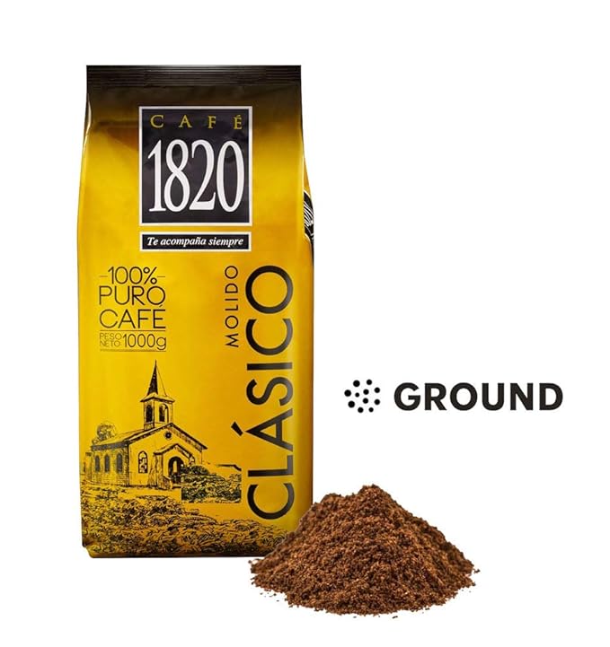 Cafe 1820 Costa Rican Ground Coffee 2.2 lb./1 Kilo - 6 Pack