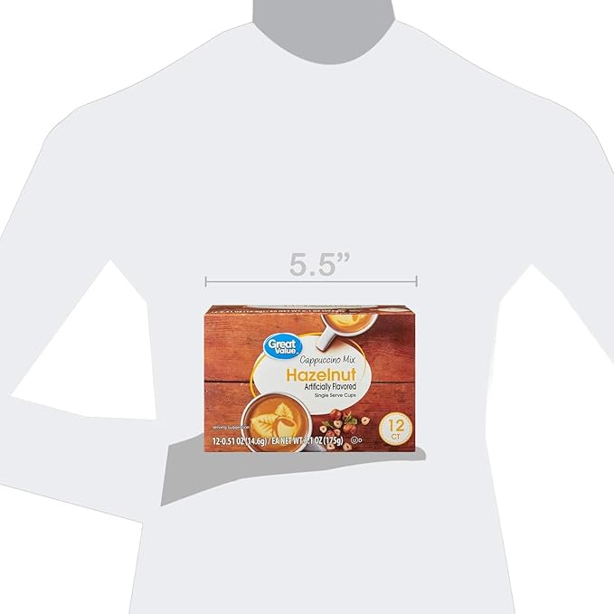 Great Value Cappuccino Coffee and Hot Drink Single Serve Pods 12 Count (Hazelnut Cappuccino Pack of 3)
