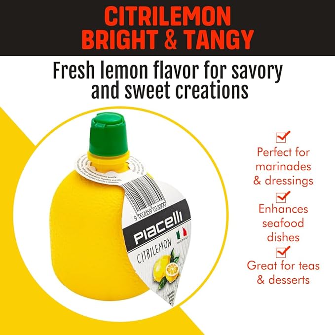 Piacelli CitrTrio Juice - Lemon Lime &amp Orange Juice Concentrates Delivering Fresh Natural Citrus Flavor for Cooking &amp Drinks - Lemon Juice Adds Zest &amp Brightness to Marinades Cocktails