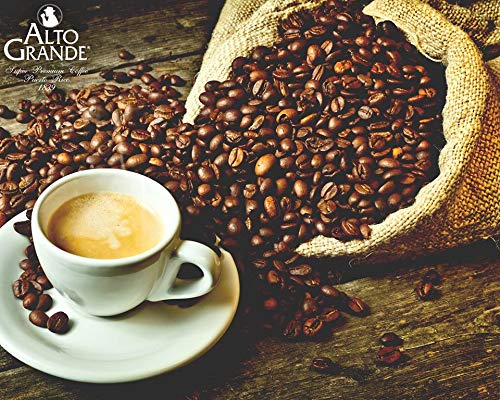 Alto Grande Super Premium Medium-Dark Roast Ground Coffee and Yaucono Espresso De Oro Dark Roast Fine Ground Coffee 8.8 Ounce Canisters Puerto Rico Variety Bundle