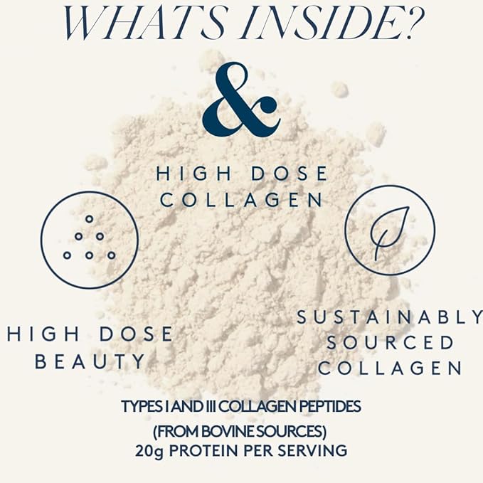 DOSE &amp CO. Collagen Protein Powder Vanilla 14.8 Oz | Hydrolyzed Type I &amp III Bovine Collagen with 20g Protein per Serving - Supports Muscle Recovery Hair Skin &amp Nails | Non-GMO &amp G