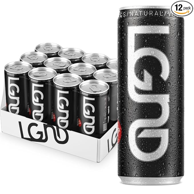 LGND Original Smart Energy Drink | Nootropic + Prebiotic Formula for Focus Endurance &amp Gut Health | Clean Energy Low-Calorie No Crash | Spicy Ginger Flavor | 12-Pack