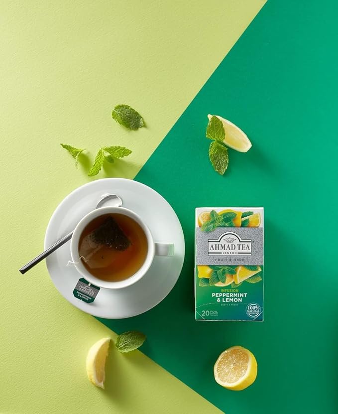 Ahmad Herbal Tea Variety Pack with Mixed Citrus Peppermint and Lemon Mixed Berries &amp Hibiscus Camomile &amp Lemongrass Wild Strawberry &amp Blackcurrant 20 bags each (Pack of 6)