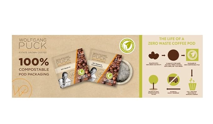 Wolfgang Puck Soft Coffee Pods Fair Trade Organic Colombian 9.5 Gram 18-Count (Pack of 3)