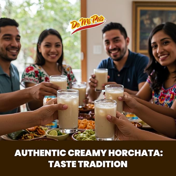 De Mi Pais Horchata Rice Milk Drink with Real Cinnamon Pieces Made with Real Ingredients for a Creamy Authentic Taste Shake Well for a Refreshing Beverage Perfect for Groceries 16.57 Fl Oz 12-Pa
