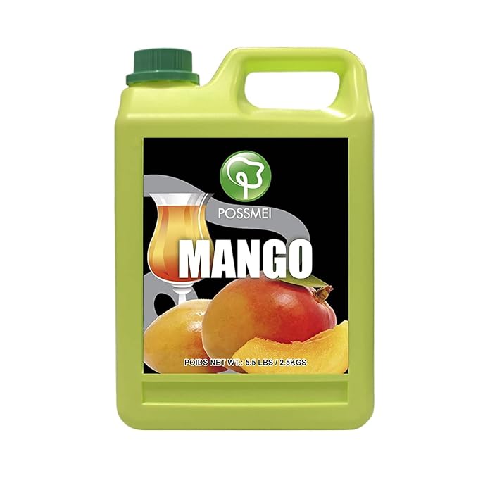 Possmei Mango Flavored Syrup 5.5 Pound Plastic Jar 2 Pack