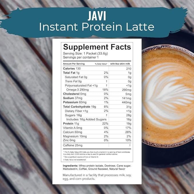 INFINIT Nutrition Javi Instant Protein Latte Mocha Protein Coffee Preworkout Post Workout Recovery