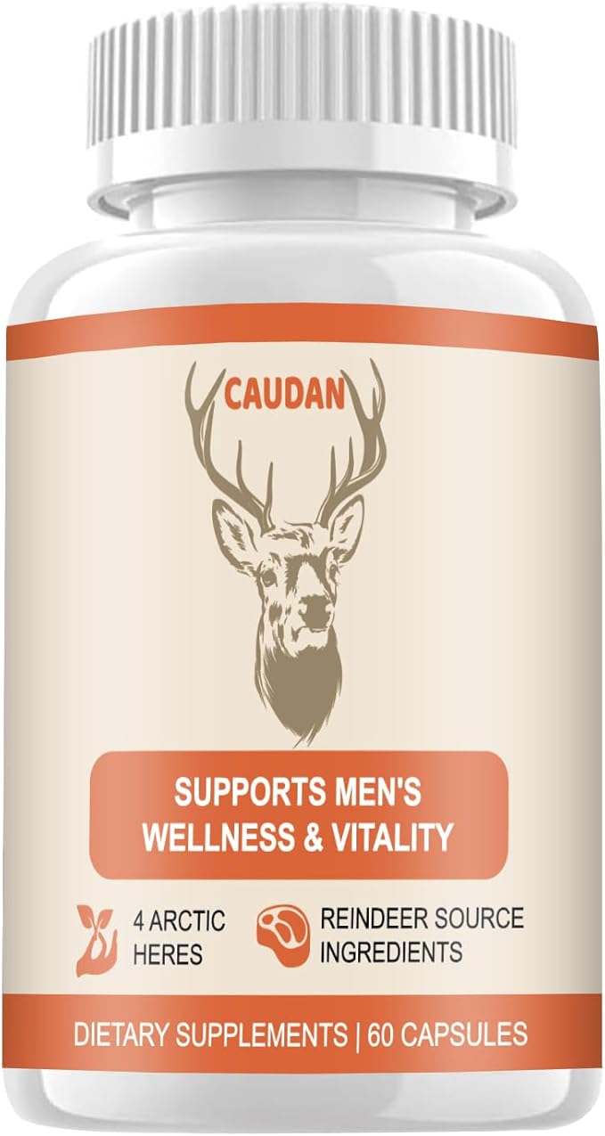 Men's Vitality Supplement Arctic Herb &amp Reindeer Organ Blend – Daily Support Capsules for Energy Stamina &amp Overall Wellness – 60 Ct