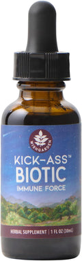WishGarden Herbs Kick-Ass Biotic Immune Hero - Plant-Based Herbal Biotic Formula with Usnea Lichen Hops Echinacea &amp Goldenseal Supports Healthy Immune Respiratory &amp Lymph System Function