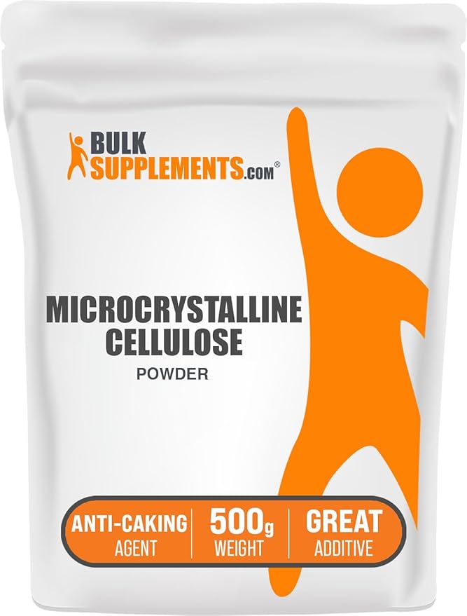 BulkSupplements.com Microcrystalline Cellulose Powder - MCC Powder Microcrystalline Cellulose Food Grade - Excipient Binder &amp Anti-Caking Agent 500g (1.1 lbs) (Pack of 1)
