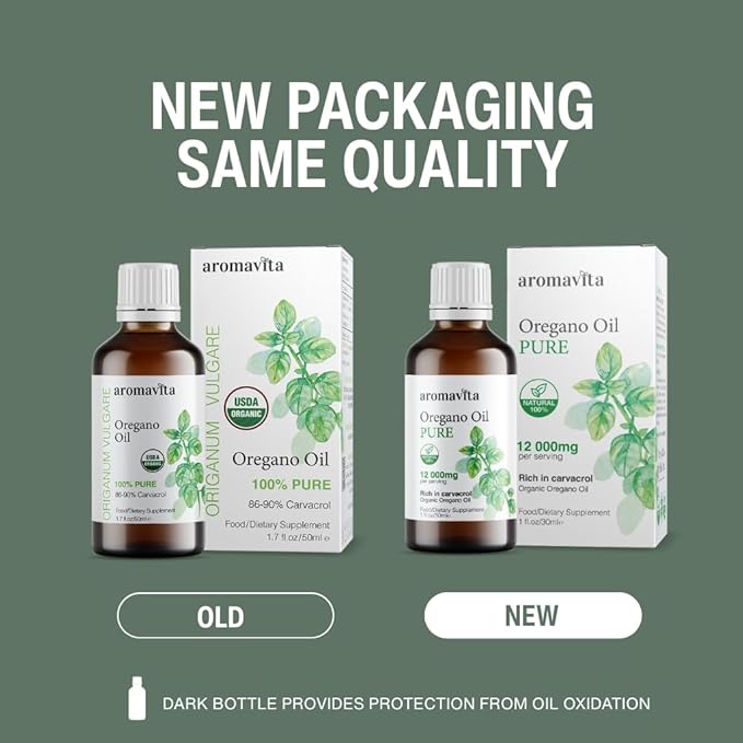 Organic Oil of Oregano-100% Pure Undiluted Greek Oregano Oil with Carvacrol - Over 86%-Immune Support Herbal Supplement - Non-GMO Extra Strength Organic Liquid Drops 1.7 FL.OZ/50ml