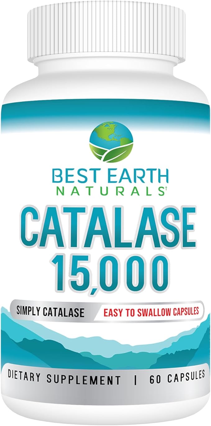 Best Earth Naturals Catalase Supplement 15000 - Hair Supplements for Strong Hair - 60 Capsules (60-Day Supply)