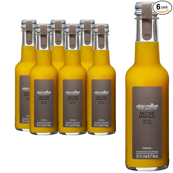 Alain Milliat Mango Nectar 6.8 Fl Oz (Six 200ml Glass Bottles)