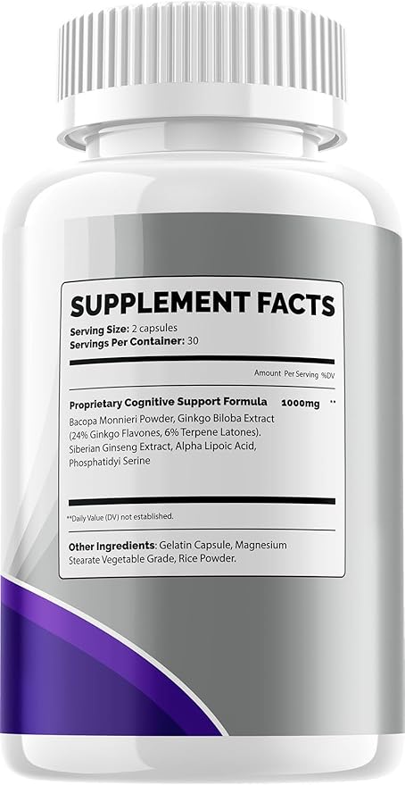 Neurocept Supplement Capsules – All Natural Maximum Strength Formula Focus &amp Memory Support (5 Pack – 300 Capsules)