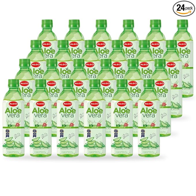 ALEO 0.5L x 24 Premium Aloe Vera Drink - Natural No Preservatives No Artificial Colors Superior Taste Award 2025