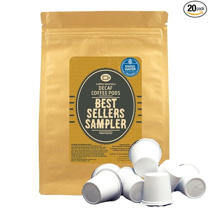 Coffee Beanery Favorites Swiss Water Process Decaf Coffee Pods Variety Pack | 20ct | Light-Medium Roast
