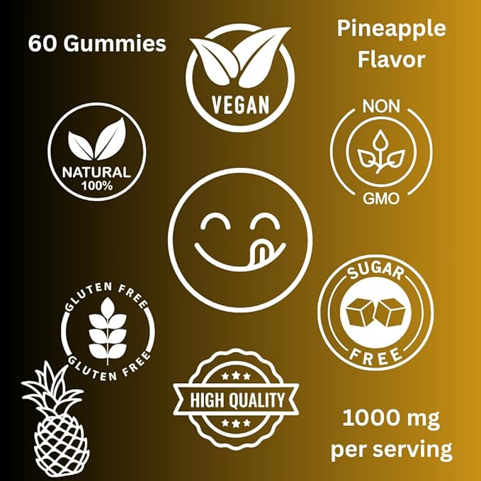 Lion’s Mane Sugar Free Vegan Gummies High Potency Double Extracted 60 Gummies