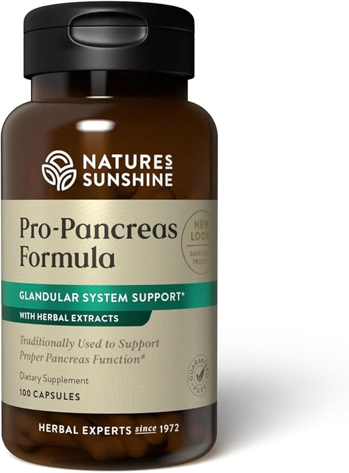 Nature's Sunshine Pro-Pancreas 100 Capsules Kosher | Herbal Formula Enhances Digestion Promotes Immunity and Helps the Liver and Pancreas