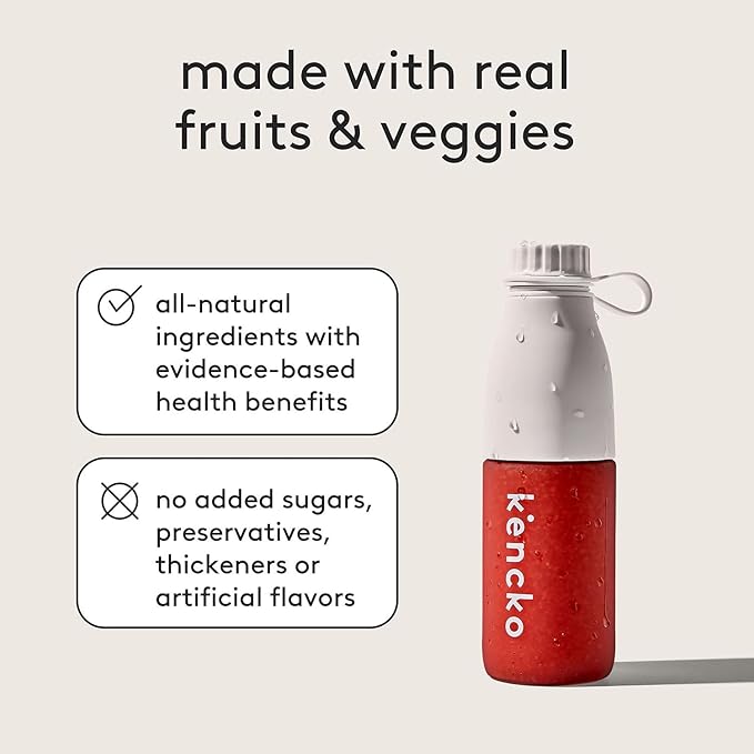 kencko Reds Smoothie Mix Packets - 20 Instant Breakfast Smoothies Made of Nature’s Original Superfoods - Strawberry Banana Raspberry Ginger &amp More - Organic Fruit &amp Veggie Healthy Smoothies