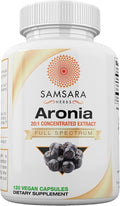 Samsara Herbs Aronia Berry 20:1 Extract (120x500mg Capsules) - Antioxidant Flavonoids and Polyphenols Supplement - High ORAC - Native American Berry - Improved Wellbeing