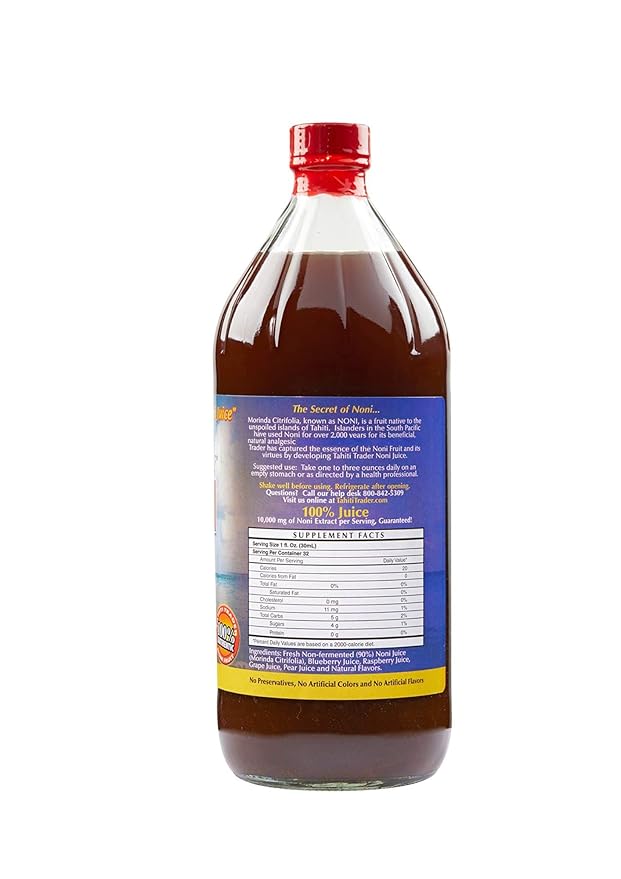 TAHITI TRADER Mix &amp Match - Original High-Potency Noni &amp 100% Noni Island Style Juice - Organic Antioxidant Superfood Juice Supporting Energy &amp Body Health - (32oz 4 Pack)
