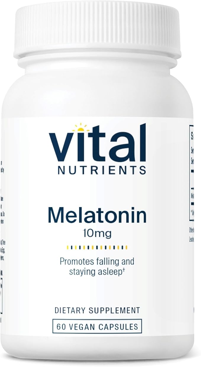 Vital Nutrients Melatonin 10mg - Vegan - Sleep Supplement to Support The Body's Natural Sleep Cycle* - Gluten Dairy Soy Free - 60 Capsules
