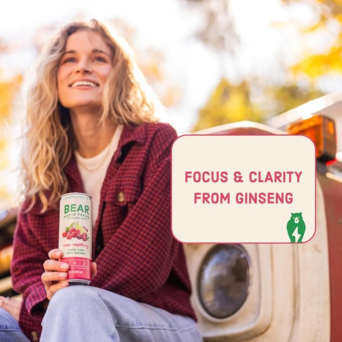 Bear Maple Farms | The Clean Soda Company | Low Calorie | No Artificial Sugar | Cran-Raspberry Clean Soda